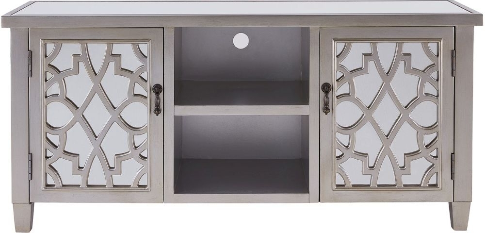 Product photograph of Cardiff Grey Mirrored 120cm Tv Unit from Choice Furniture Superstore.