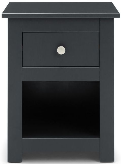 Product photograph of Radley Dark Grey 1 Drawer Bedside Cabinet from Choice Furniture Superstore.