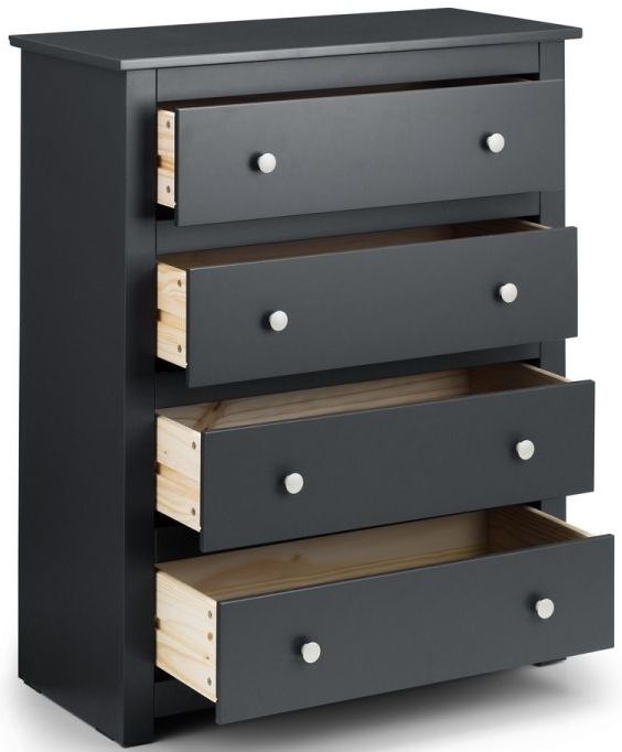 Product photograph of Radley Anthracite 4 Drawer Chest from Choice Furniture Superstore.