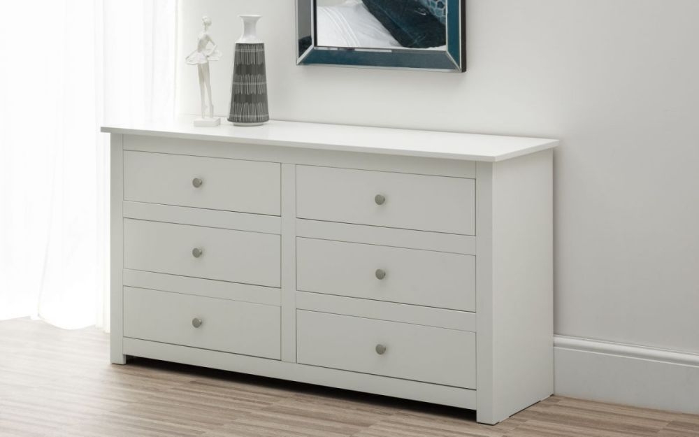 Product photograph of Radley Pine 6 Drawer Chest - Comes In Surf White And Anthracite Options from Choice Furniture Superstore.