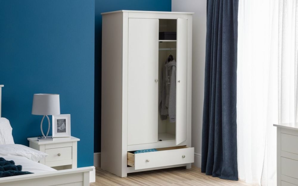 Product photograph of Radley 2 Door 1 Drawer Wardrobe - Comes In Surf White And Anthracite Options from Choice Furniture Superstore.