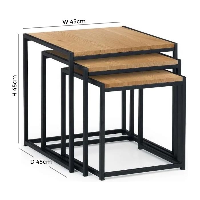 Product photograph of Tribeca Oak Nest Of 3 Tables from Choice Furniture Superstore.