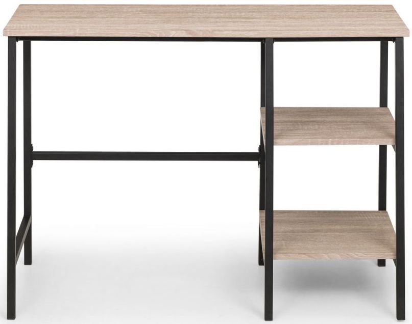 Product photograph of Tribeca Sonoma Oak Metal Desk from Choice Furniture Superstore.