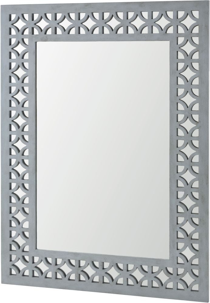 Product photograph of Russell Grey Rectangular Wall Mirror - 90cm X 120cm from Choice Furniture Superstore.