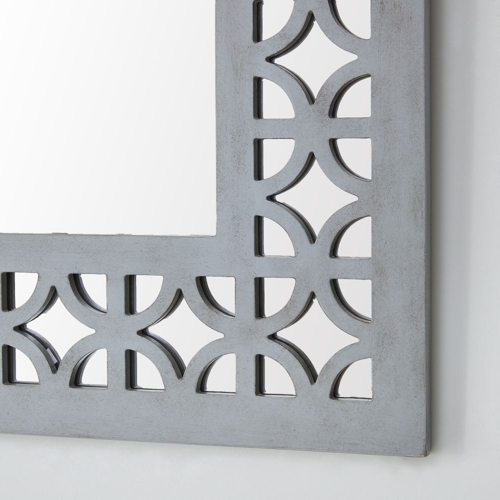 Product photograph of Russell Grey Rectangular Wall Mirror - 90cm X 120cm from Choice Furniture Superstore.