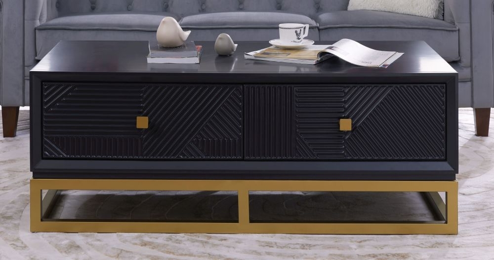 Product photograph of Orlando Black Geometric Design Coffee Table from Choice Furniture Superstore.