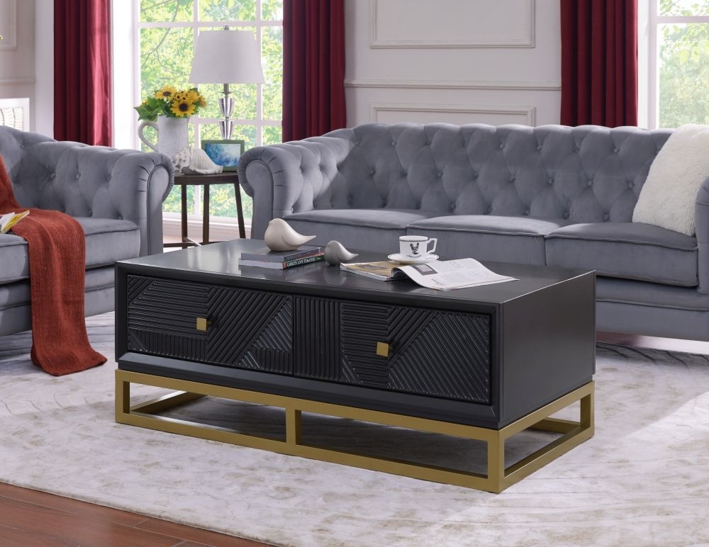 Product photograph of Orlando Black Geometric Design Coffee Table from Choice Furniture Superstore.