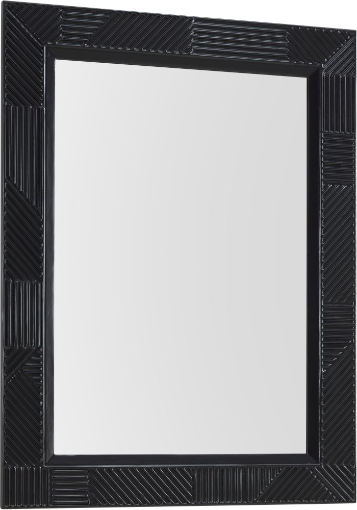 Product photograph of Orlando Black Geometric Design Rectangular Wall Mirror - 85cm X 120cm from Choice Furniture Superstore.