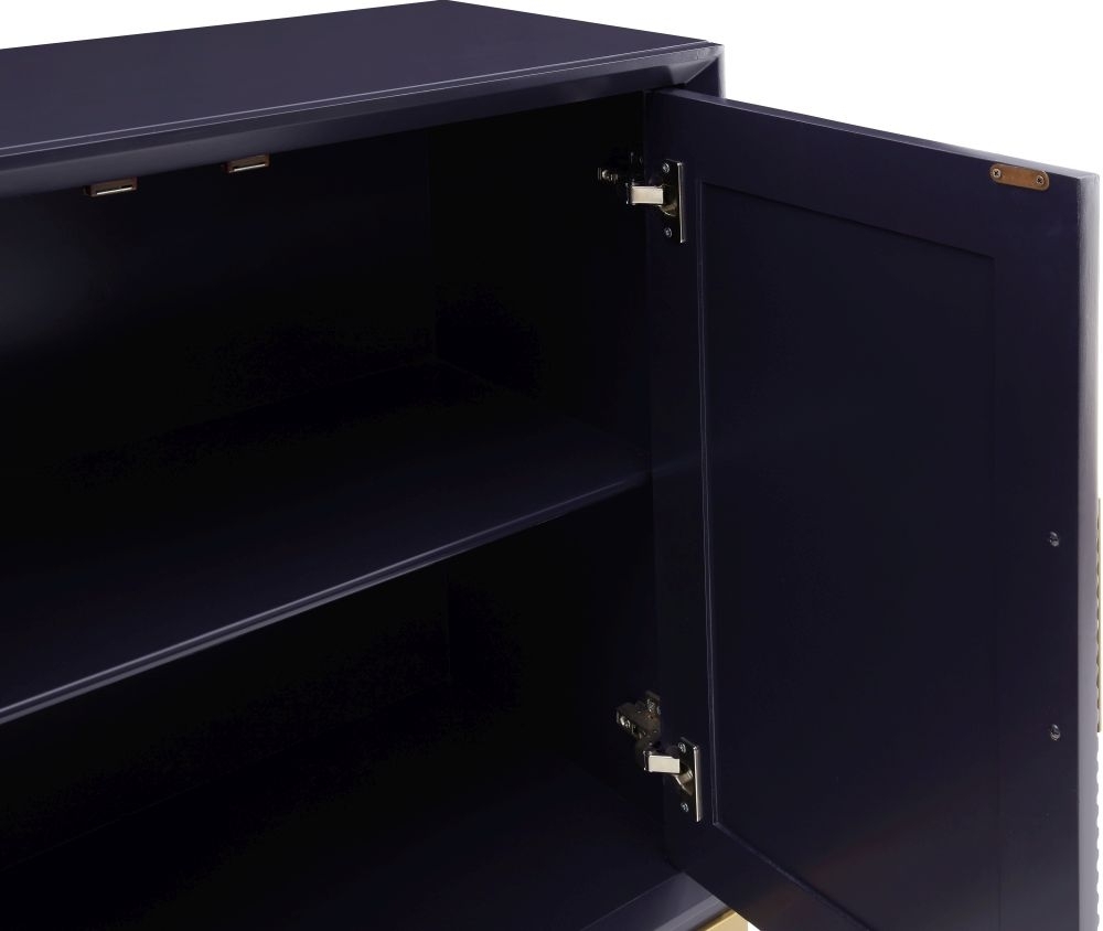 Product photograph of Orlando Black Geometric Design 2 Door Small Sideboard from Choice Furniture Superstore.