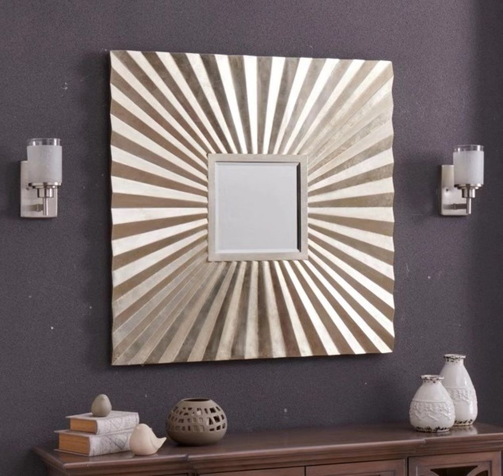 Product photograph of Berlino Champagne Gold Square Wall Mirror - 100cm X 100cm from Choice Furniture Superstore.