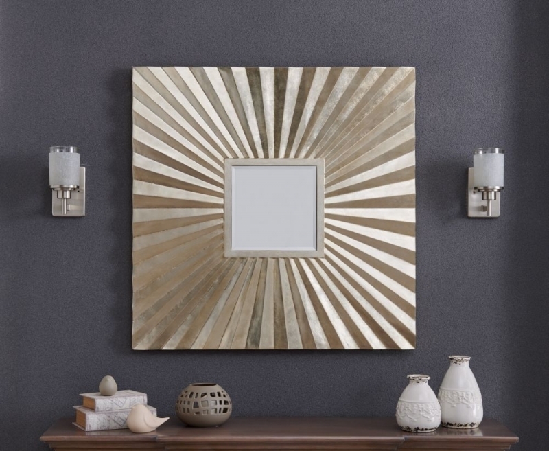 Product photograph of Berlino Champagne Gold Square Wall Mirror - 100cm X 100cm from Choice Furniture Superstore.