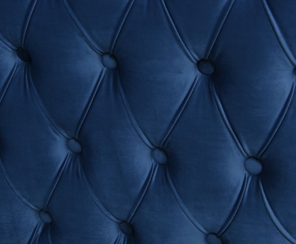 Product photograph of Inverness Blue Velvet Studded Fabric Armchair from Choice Furniture Superstore.