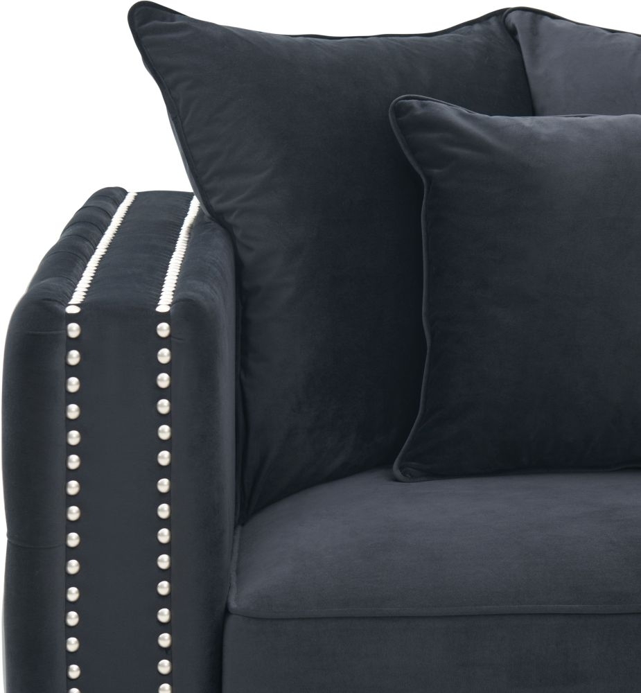 Product photograph of Moscow Black Velvet Fabric Armchair from Choice Furniture Superstore.