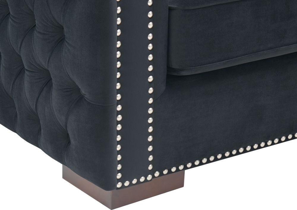 Product photograph of Moscow Black Velvet Fabric Snuggle Chair from Choice Furniture Superstore.