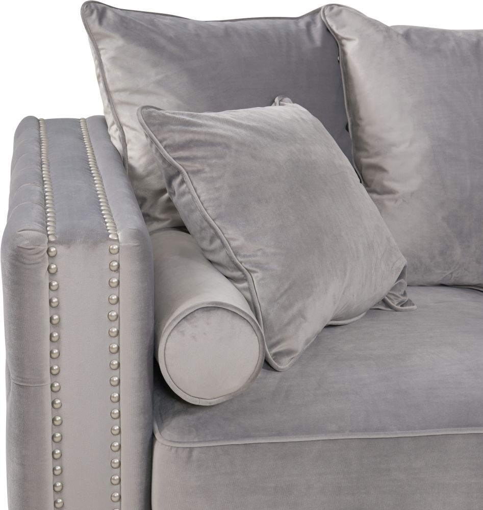 Product photograph of Moscow Silver Velvet Fabric 2 Seater Sofa from Choice Furniture Superstore.