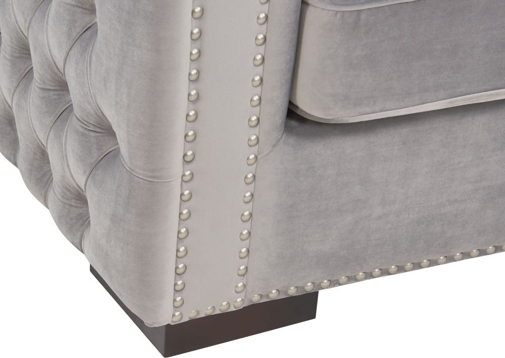 Product photograph of Moscow Silver Velvet Fabric 2 Seater Sofa from Choice Furniture Superstore.