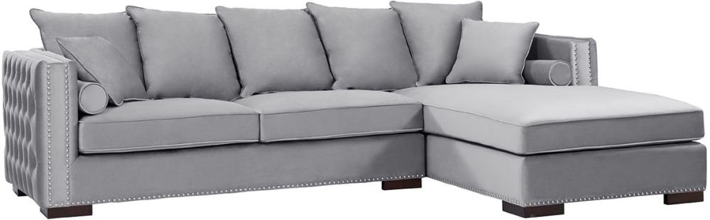 Product photograph of Moscow Velvet Fabric Corner Sofa Suite - Right from Choice Furniture Superstore.