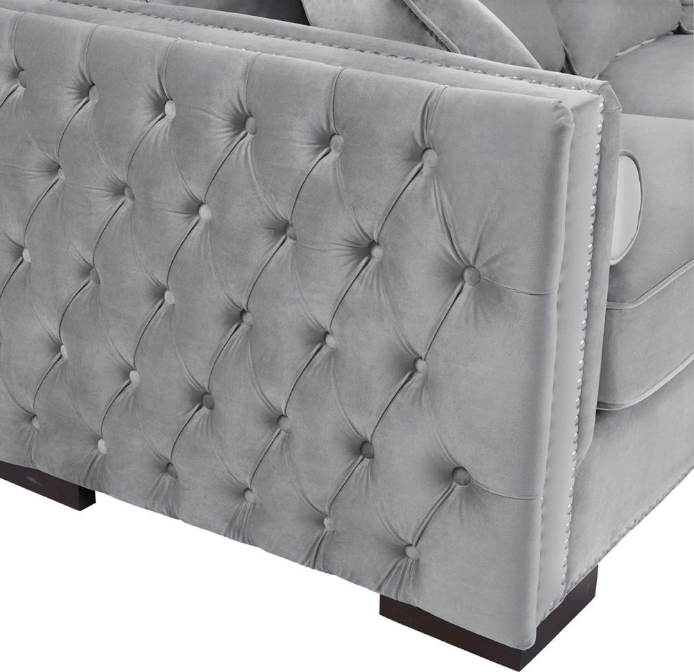 Product photograph of Moscow Velvet Fabric Corner Sofa Suite - Right from Choice Furniture Superstore.