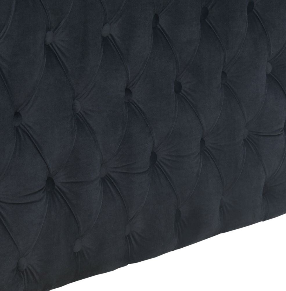 Product photograph of Moscow Black Velvet Fabric Corner Sofa Suite - Left from Choice Furniture Superstore.