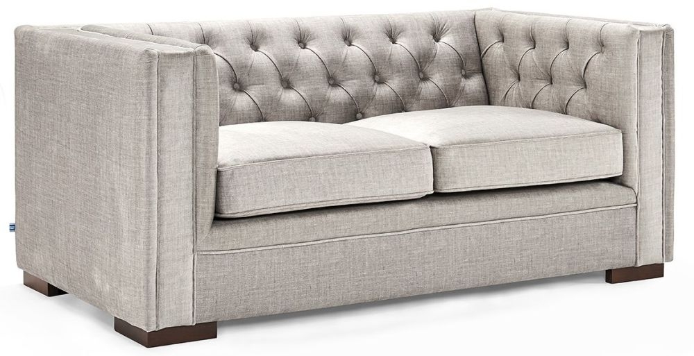 Product photograph of Lancaster Pebble Grey Fabric 2 Seater Sofa from Choice Furniture Superstore.