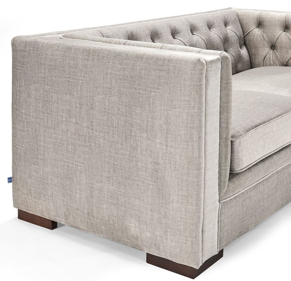 Product photograph of Lancaster Pebble Grey Fabric 2 Seater Sofa from Choice Furniture Superstore.