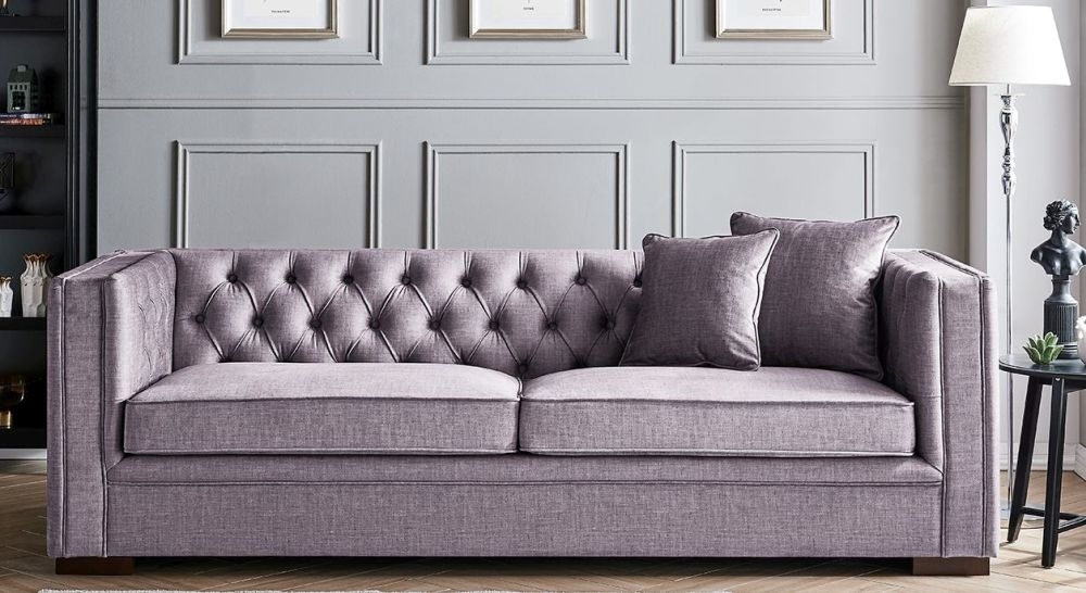 Product photograph of Lancaster Slate Grey Fabric 3 Seater Sofa from Choice Furniture Superstore.