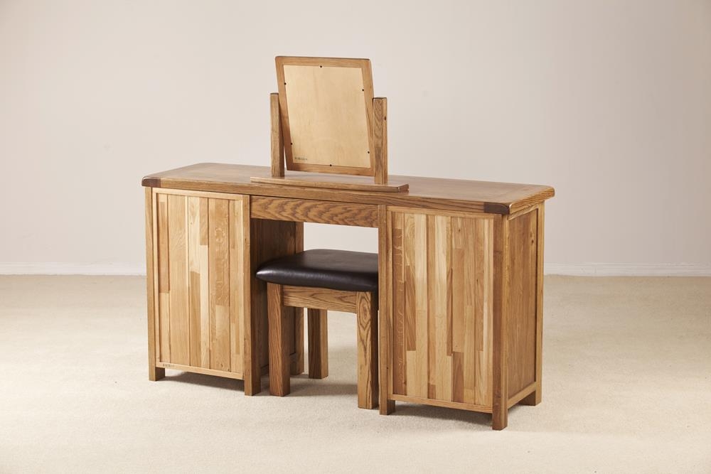 Product photograph of Originals Rustic Oak Double Pedestal Dressing Table from Choice Furniture Superstore.