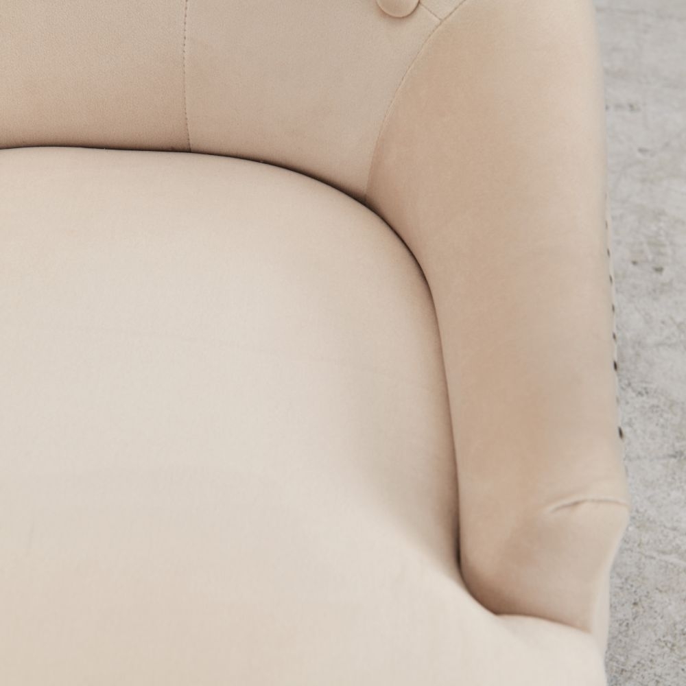 Product photograph of Lion Cream Velvet Fabric Lion Head Knockerback Dining Chair Pair from Choice Furniture Superstore.