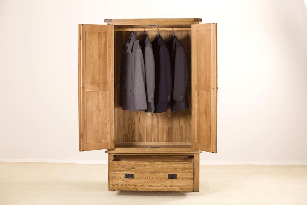 Product photograph of Originals Rustic Oak 2 Door 1 Drawer Wardrobe from Choice Furniture Superstore.