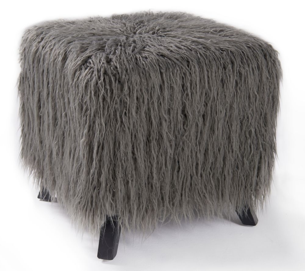 Product photograph of Heavy Faux Sheepskin Fur Cube Stool from Choice Furniture Superstore.