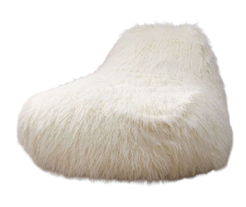 Product photograph of White Faux Sheepskin Fur Bean Bag from Choice Furniture Superstore.