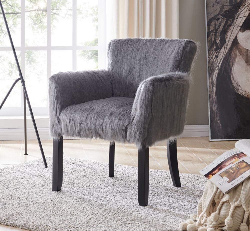 Product photograph of Heavy Faux Sheepskin Fur Tub Chair from Choice Furniture Superstore.
