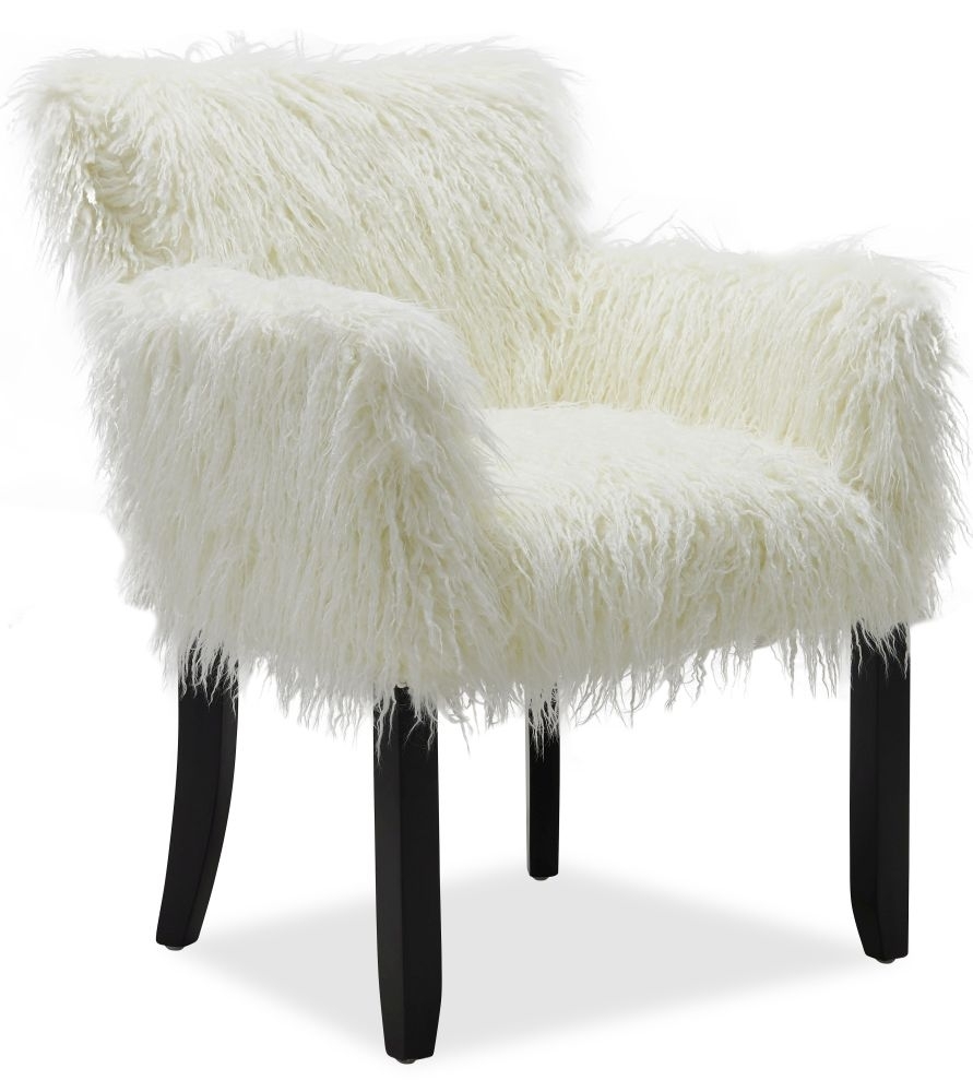 Product photograph of Heavy Shag White Faux Sheepskin Fur Tub Chair from Choice Furniture Superstore.