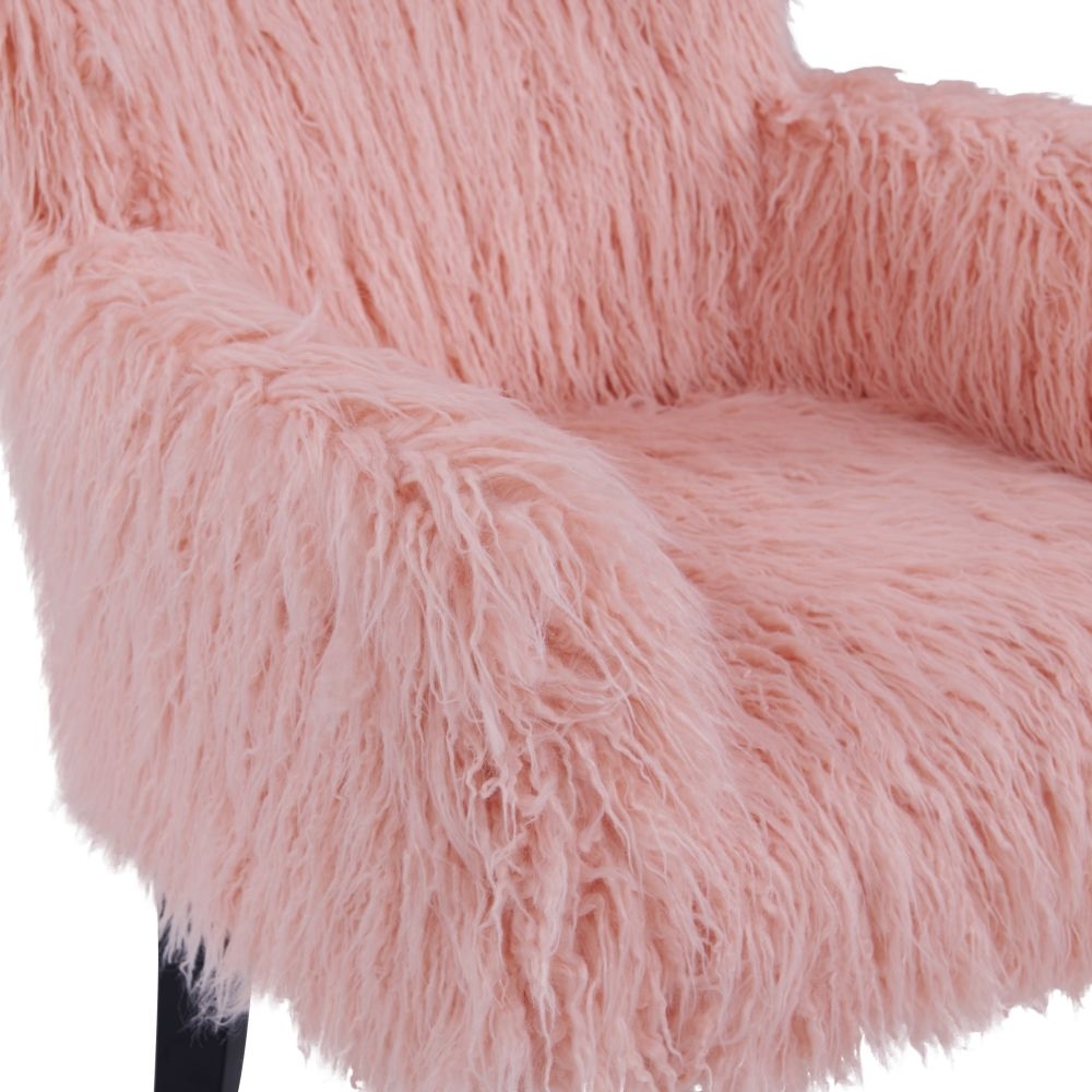 Product photograph of Heavy Shag Pink Faux Sheepskin Fur Tub Chair from Choice Furniture Superstore.