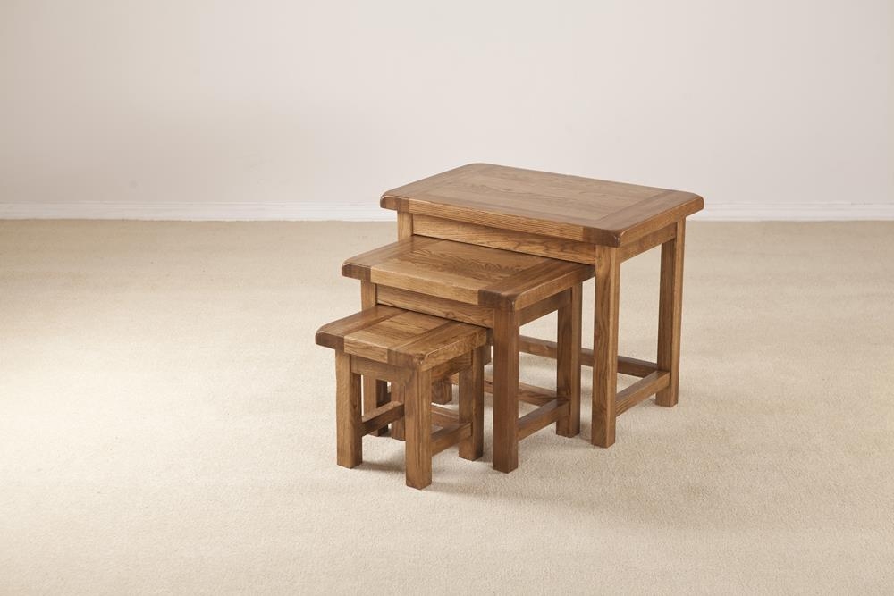 Product photograph of Originals Rustic Oak Nest Of Tables from Choice Furniture Superstore.