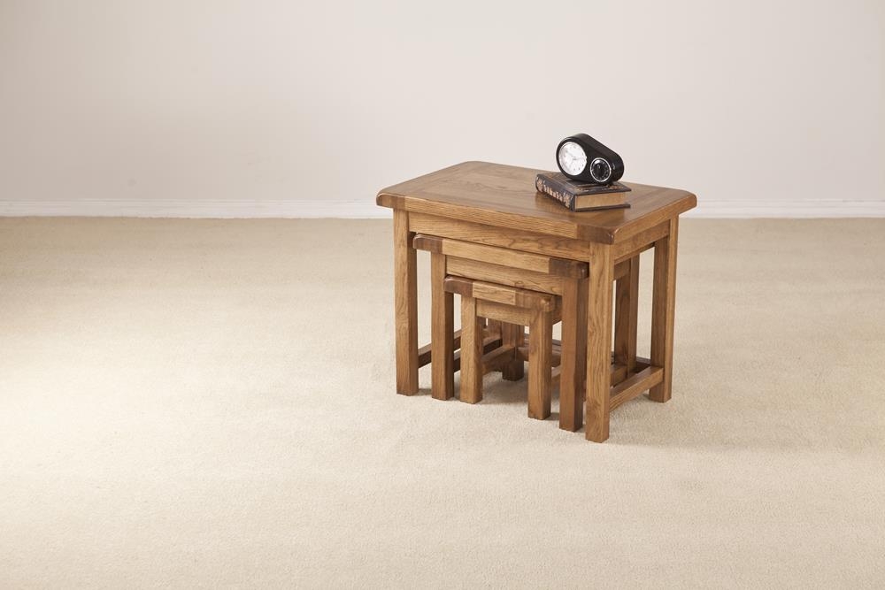 Product photograph of Originals Rustic Oak Nest Of Tables from Choice Furniture Superstore.