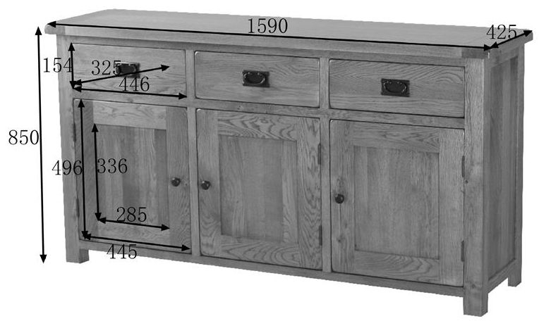 Product photograph of Originals Rustic Oak Large Sideboard from Choice Furniture Superstore.