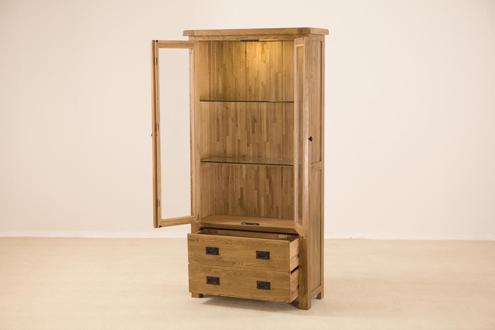Product photograph of Originals Rustic Oak Display Cabinet from Choice Furniture Superstore.