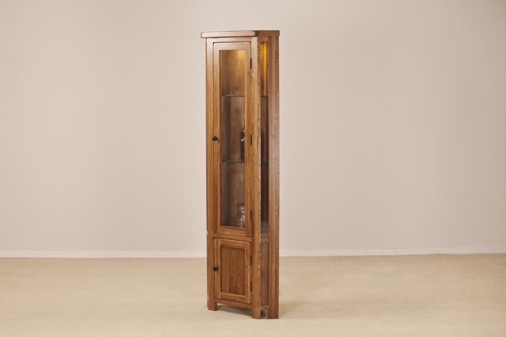 Product photograph of Originals Rustic Oak Corner Display Cabinet from Choice Furniture Superstore.