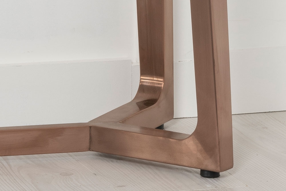 Product photograph of Clearance - Urban Deco Aurora Brown Marble And Bronze Console Table from Choice Furniture Superstore.