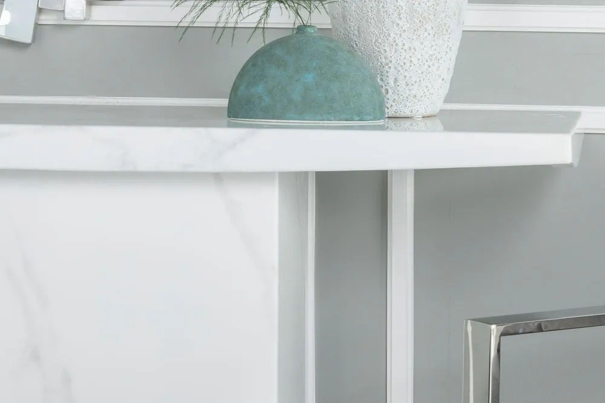 Product photograph of Turin White Marble Console Table from Choice Furniture Superstore.