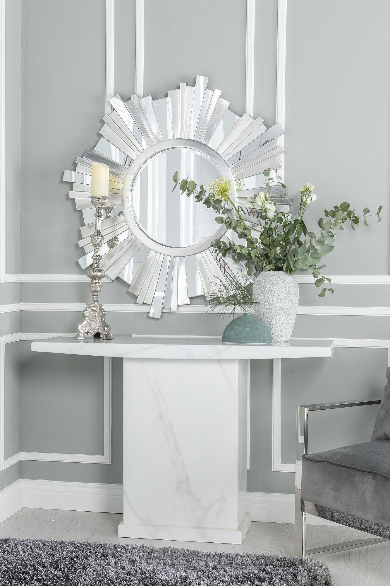 Product photograph of Turin White Marble Console Table from Choice Furniture Superstore.