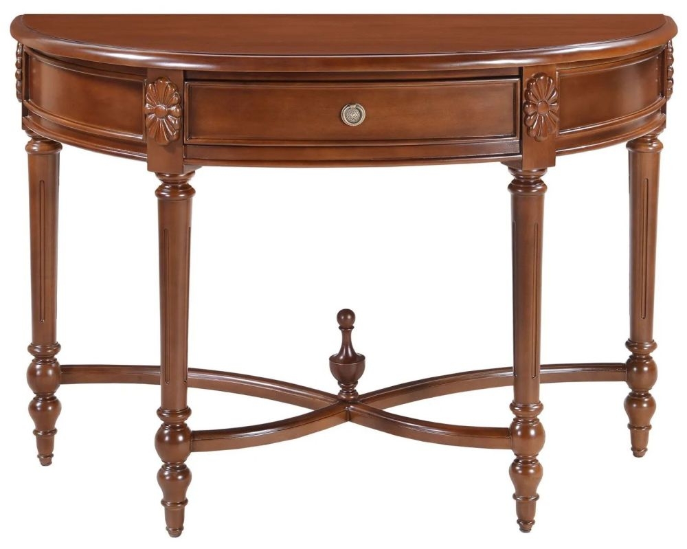 Product photograph of Palais French Mahogany Half Moon Console Table from Choice Furniture Superstore.