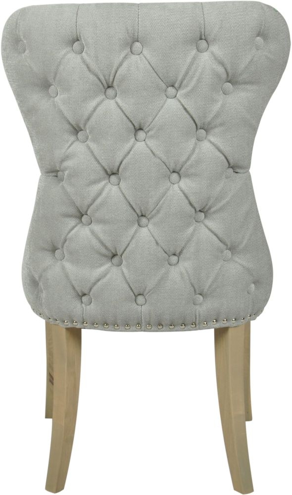 Product photograph of Herringbone Button Back Grey Fabric Dining Chair Sold In Pairs from Choice Furniture Superstore.