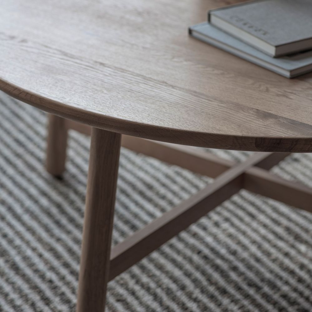 Product photograph of Kingham Grey Round Coffee Table from Choice Furniture Superstore.
