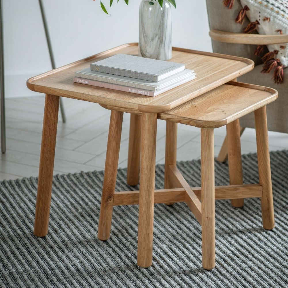 Product photograph of Nevada Nest Of 2 Tables - Comes In Oak And Grey Options from Choice Furniture Superstore.