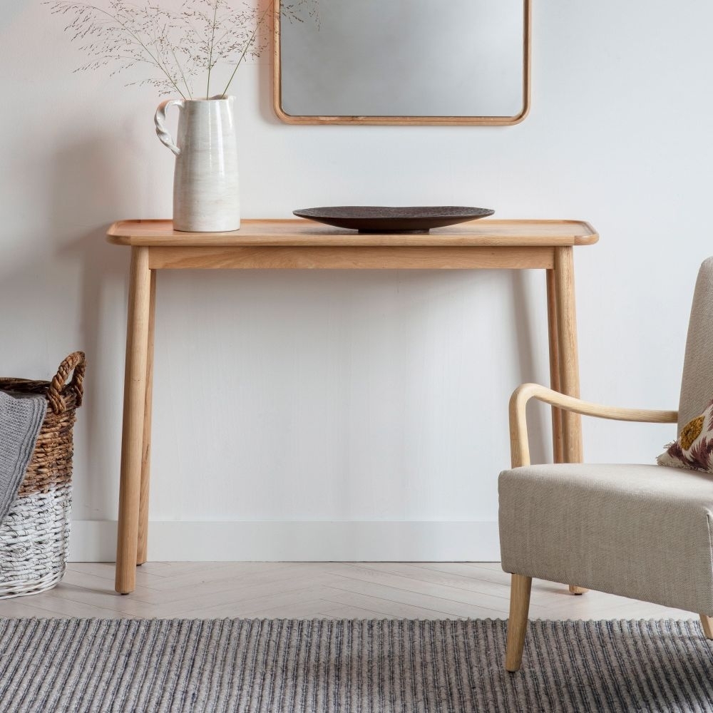 Product photograph of Kingham Console Table - Comes In Oak And Grey Options from Choice Furniture Superstore.