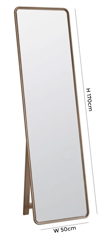 Product photograph of Kingham Oak Cheval Mirror - W 50cm X D 5cm X H 170cm from Choice Furniture Superstore.