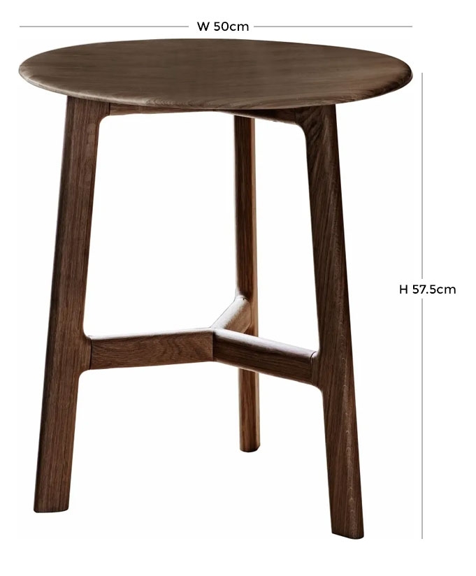 Product photograph of Madrid Walnut Round Side Table from Choice Furniture Superstore.