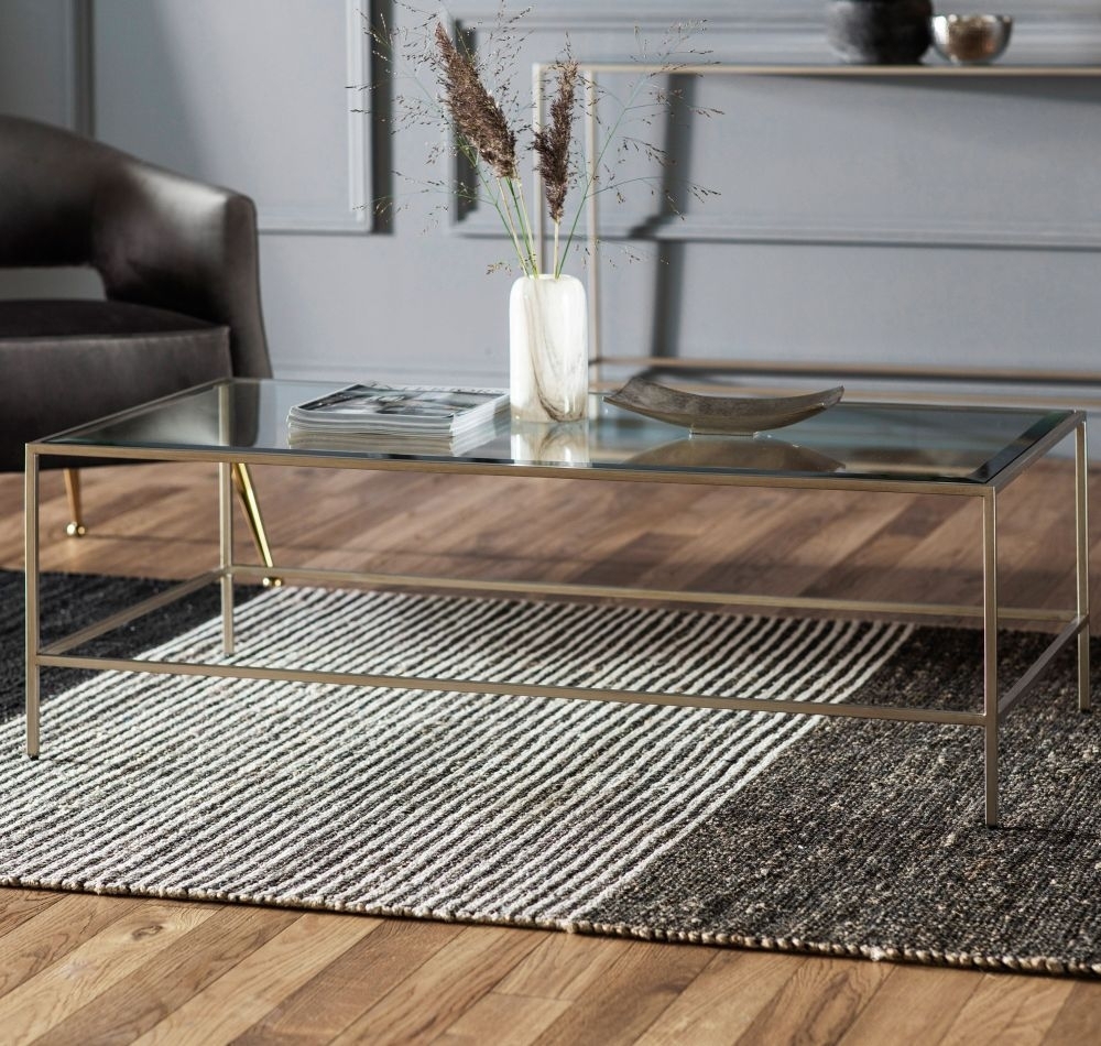 Product photograph of Rothbury Champagne And Glass Coffee Table from Choice Furniture Superstore.